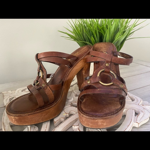 ALDO leather high heel sandals 7.5 - Picture 3 of 4